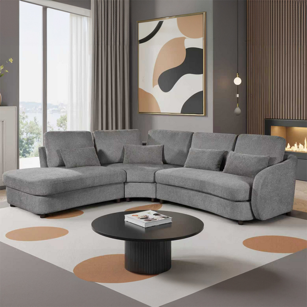 Mabel Corner Sofa Grey Right-hand Image 4