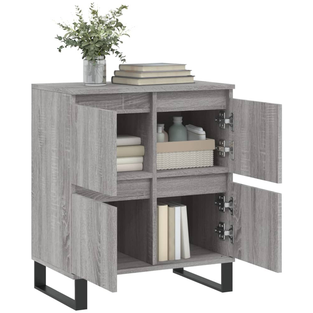 vidaXL 4 Door Grey Sonoma Wooden Sideboard Image 4