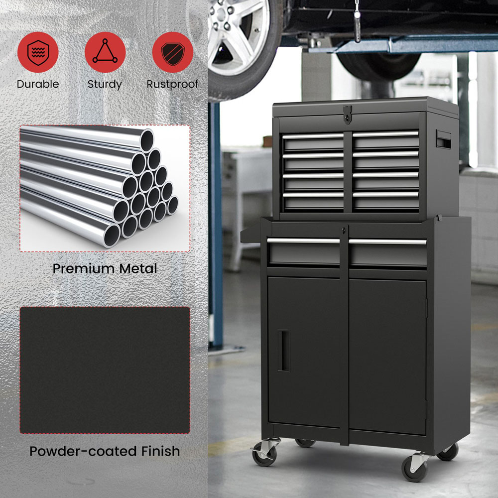 Costway 5 Drawer Black High Capacity Tool Storage Cabinet Image 8