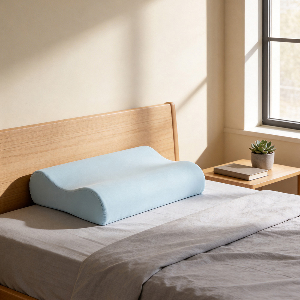 Living and Home Light Green Memory Foam Cooling Pillow with Removable Cover 60 x 40cm Image 2