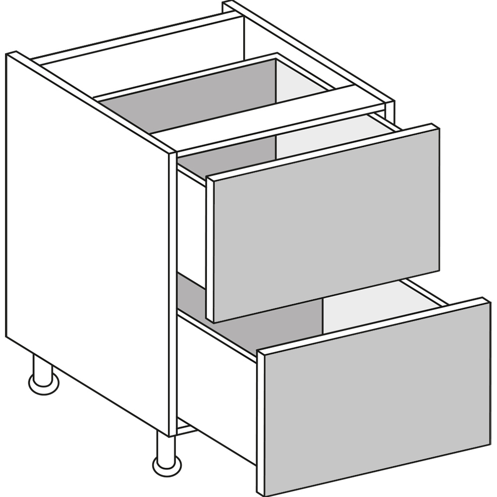 wilko Smooth Matt Shaker Dust Grey 2 Drawer Base 600mm Image 1