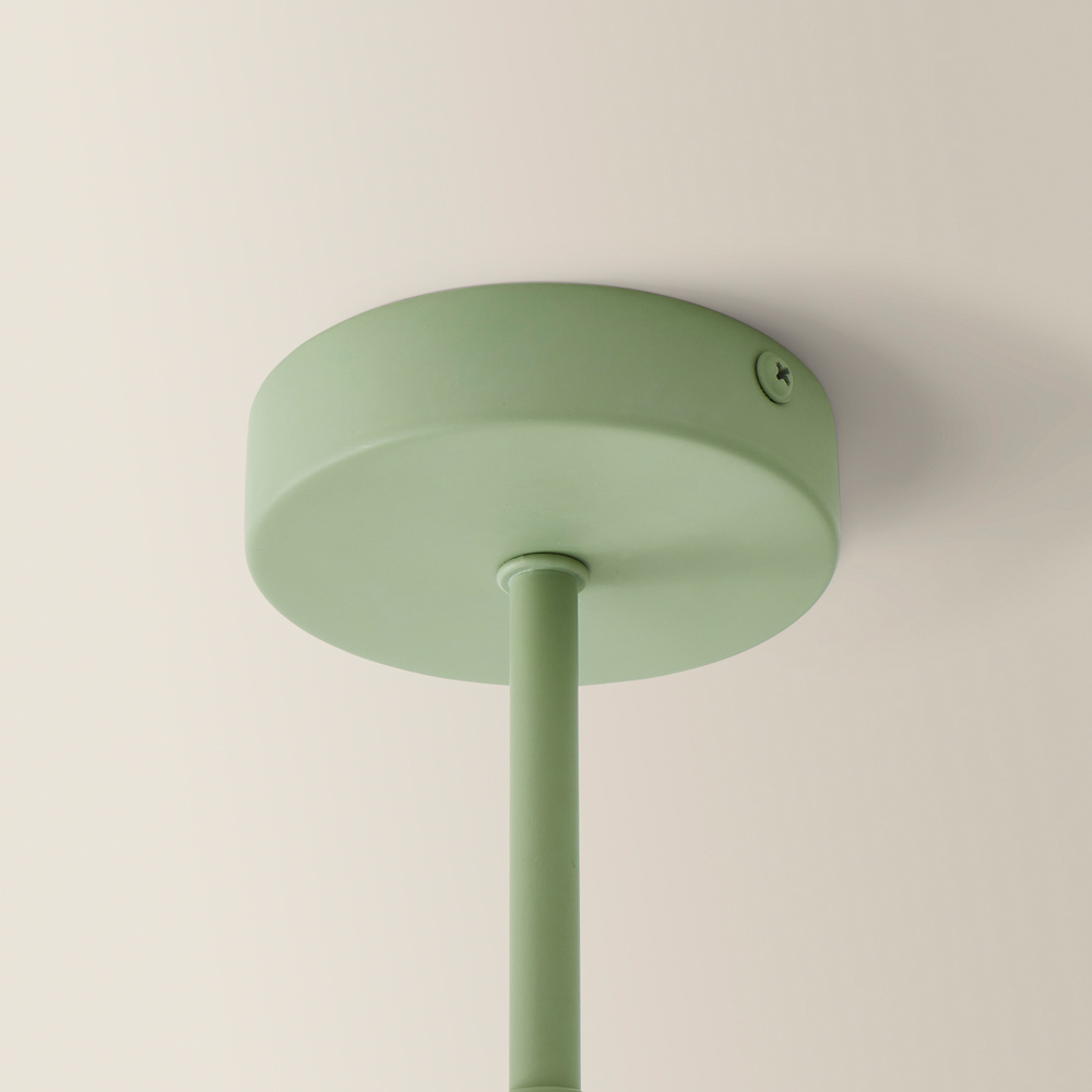 ValueLights Marlow 3 Arm Sage Green Opaque Glass Globe LED Ceiling Light Image 4