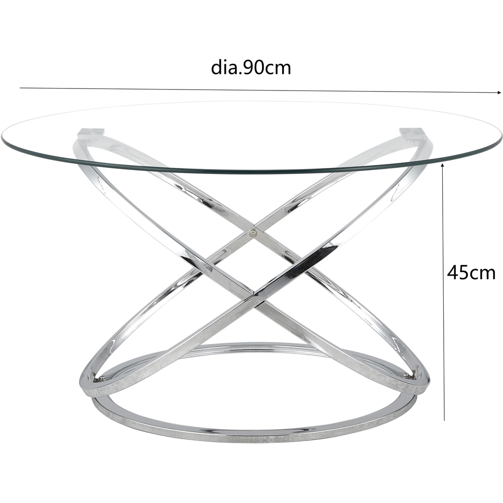 Comfy Living Silver Tempered Glass Coffee Table Image 7