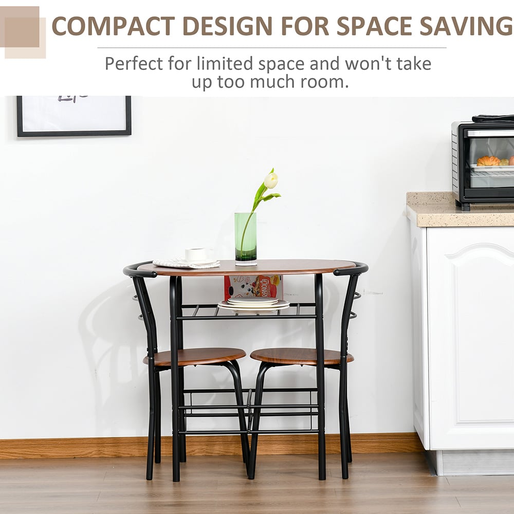 Portland 2 Seater Oak Wooden Dining Set Image 5