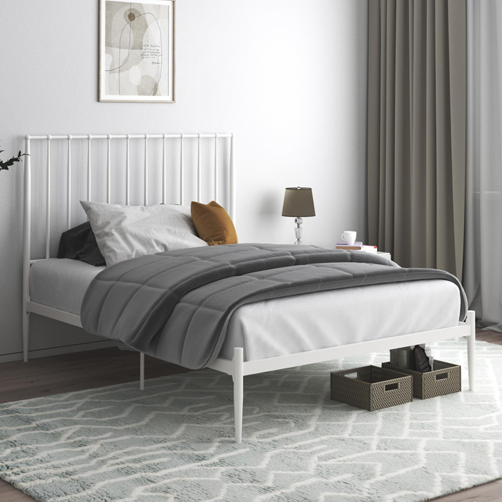 Dorel Giulia Double White Metal Bed Frame Image 1
