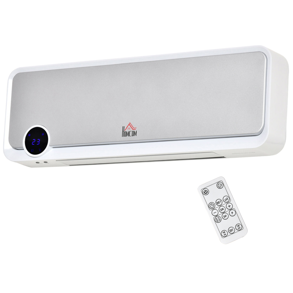 HOMCOM Wall Downflow Electric Heater with Timer Remote Image 1
