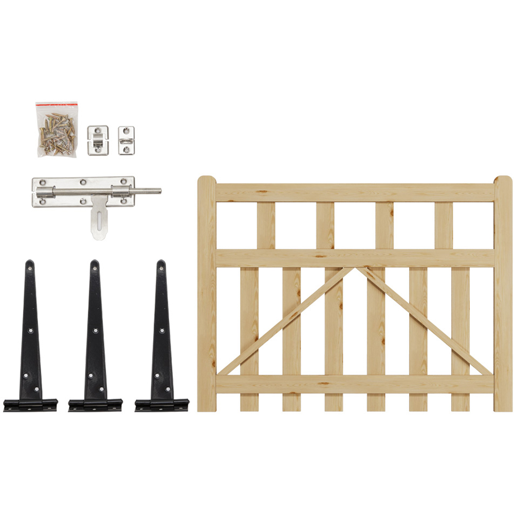 Outdoor Triangular Support Wooden Nature Garden Fence Door, 90 x 120 x 2.5cm Image 5