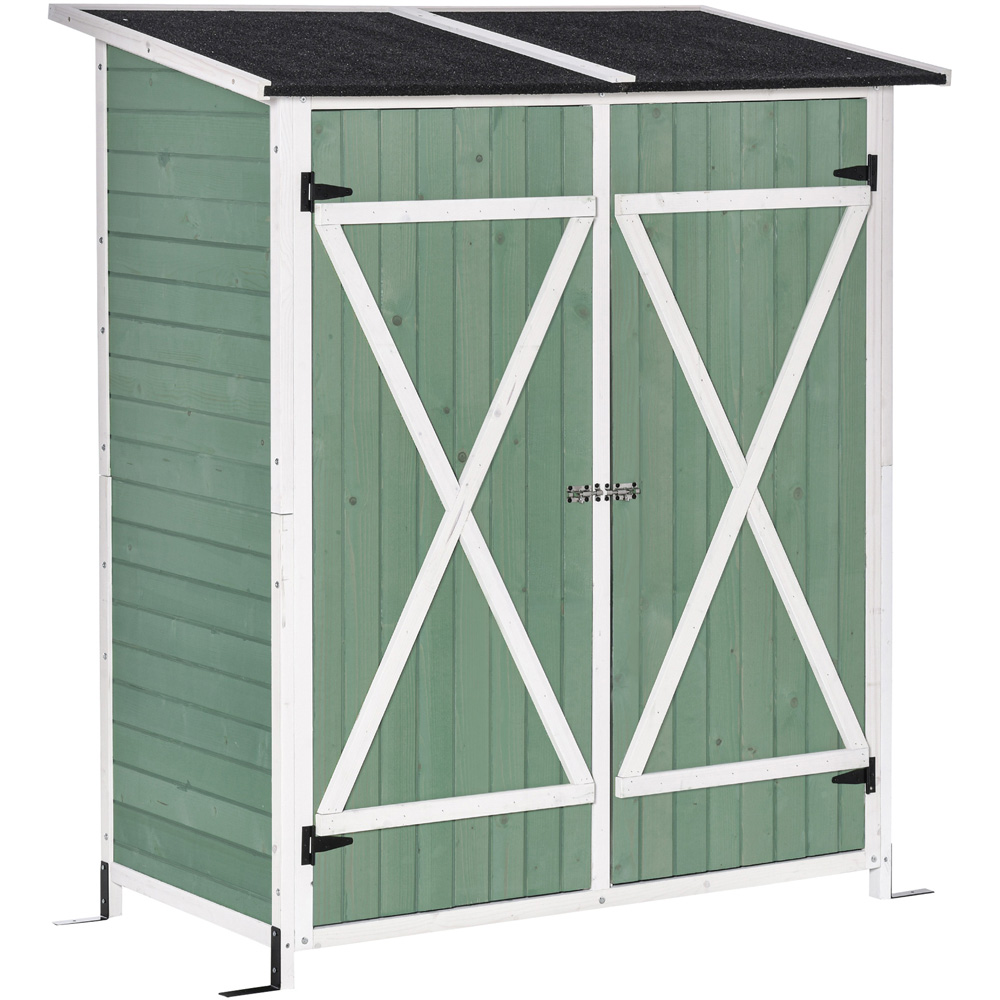 Outsunny 4.2 x 2.3ft Green Garden Storage Shed Image 1