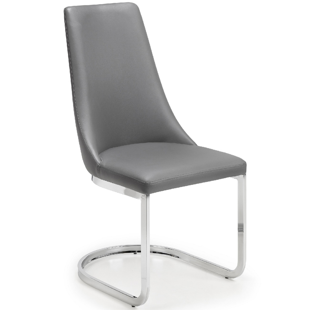 Julian Bowen Como 4 Seater High Gloss Table Set White and Grey Image 3