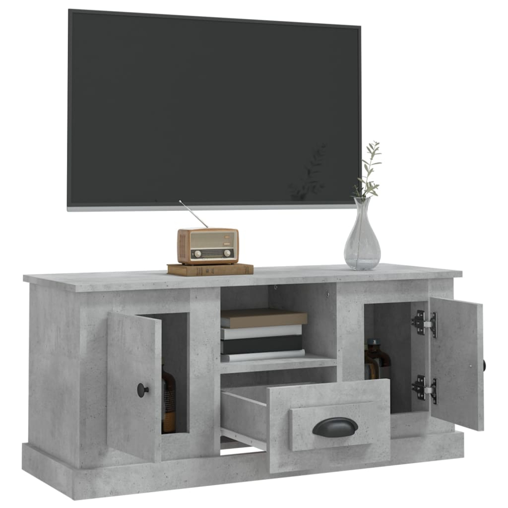 vidaXL 2 Door Single Drawer Single Shelf Concrete Grey TV Cabinet Image 6
