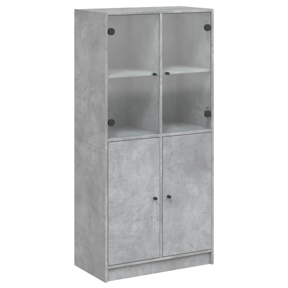 vidaXL 4 Door Concrete Grey Highboard Image 2