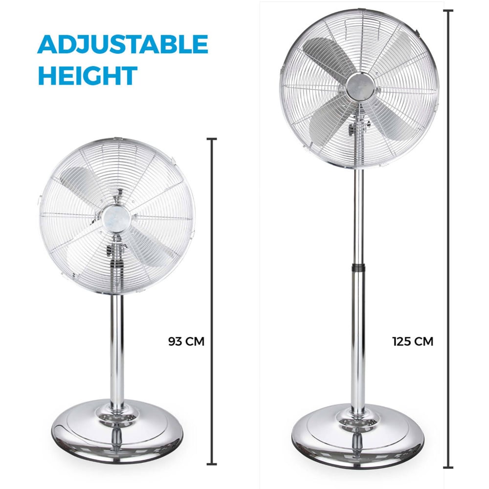 Tower 16 inch Chrome Metal Pedestal Fan Image 9