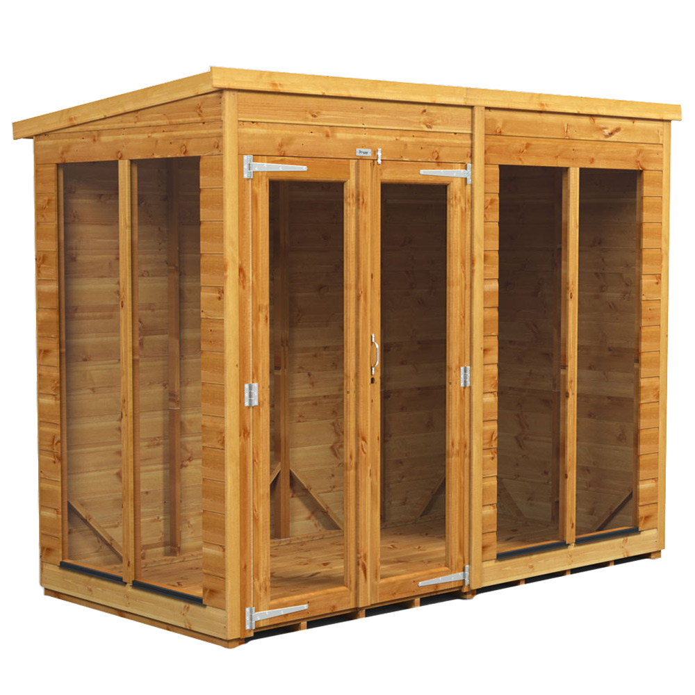 Power Sheds 8 x 4ft Double Door Pent Traditional Summerhouse Image 1