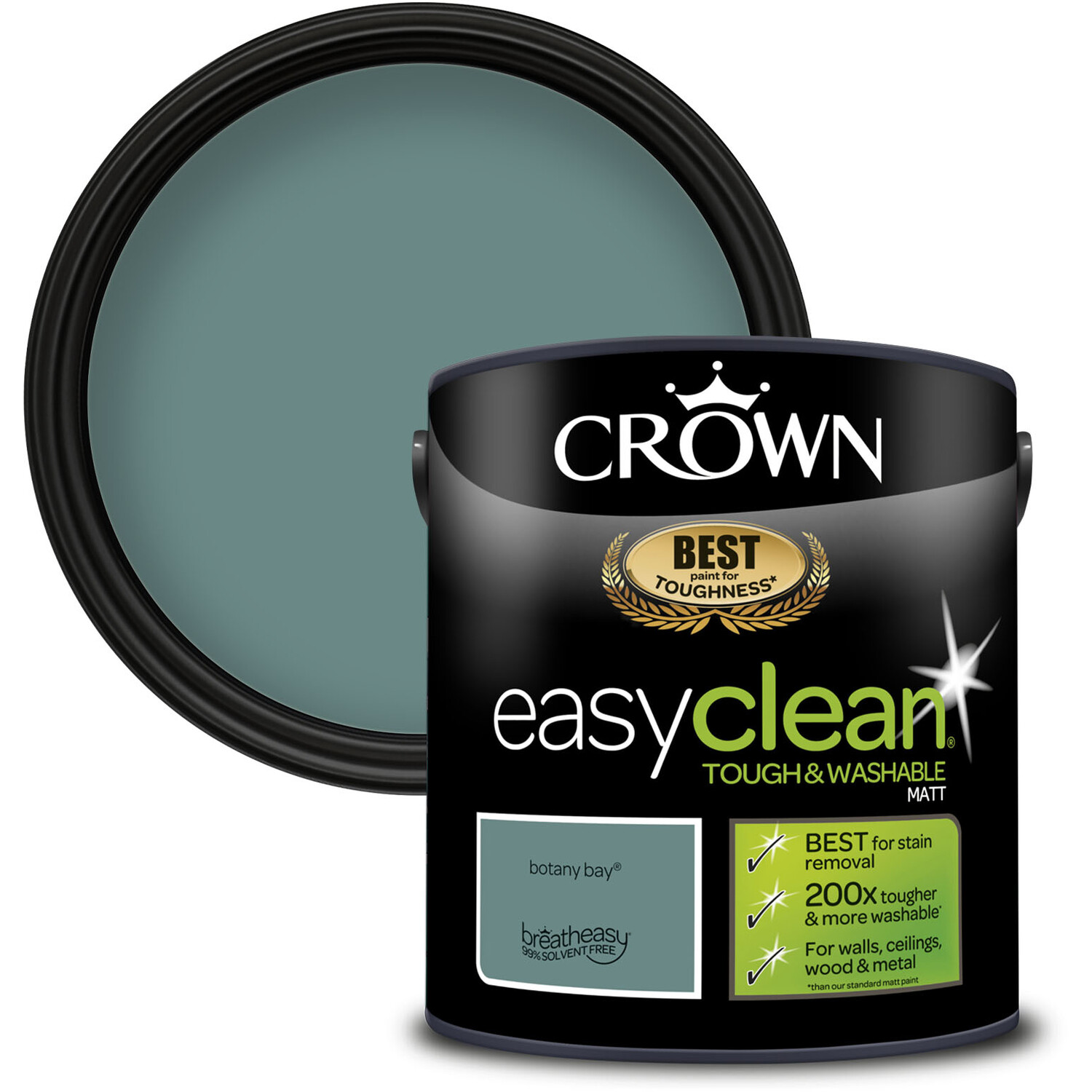 Crown Easyclean Matt Emulsion Paint - Botany Bay Image 1