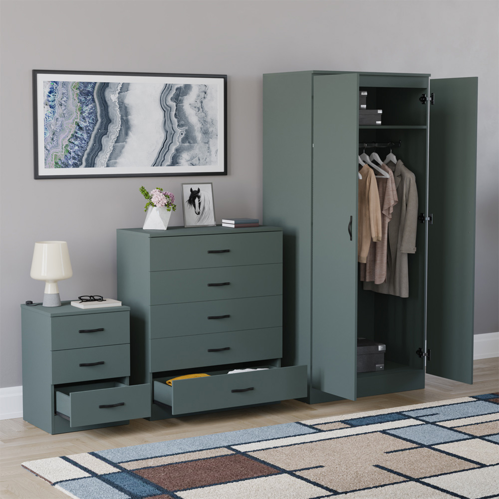 VIDA DESIGNS Riano Green 3 Piece Bedroom Furniture Set Image 5
