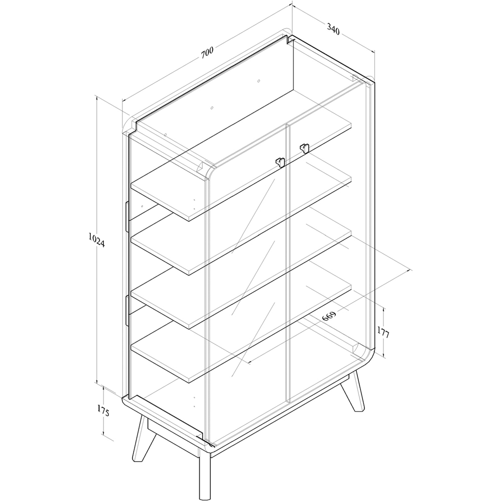 Kudl LV44 2 Door Columbian Walnut Shoe Cupboard Image 5