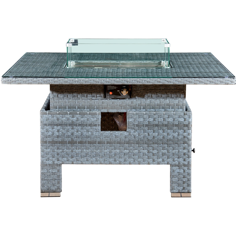 RoyalFire Icarus Ocean Grey Rattan Rising Firepit Table Image 3