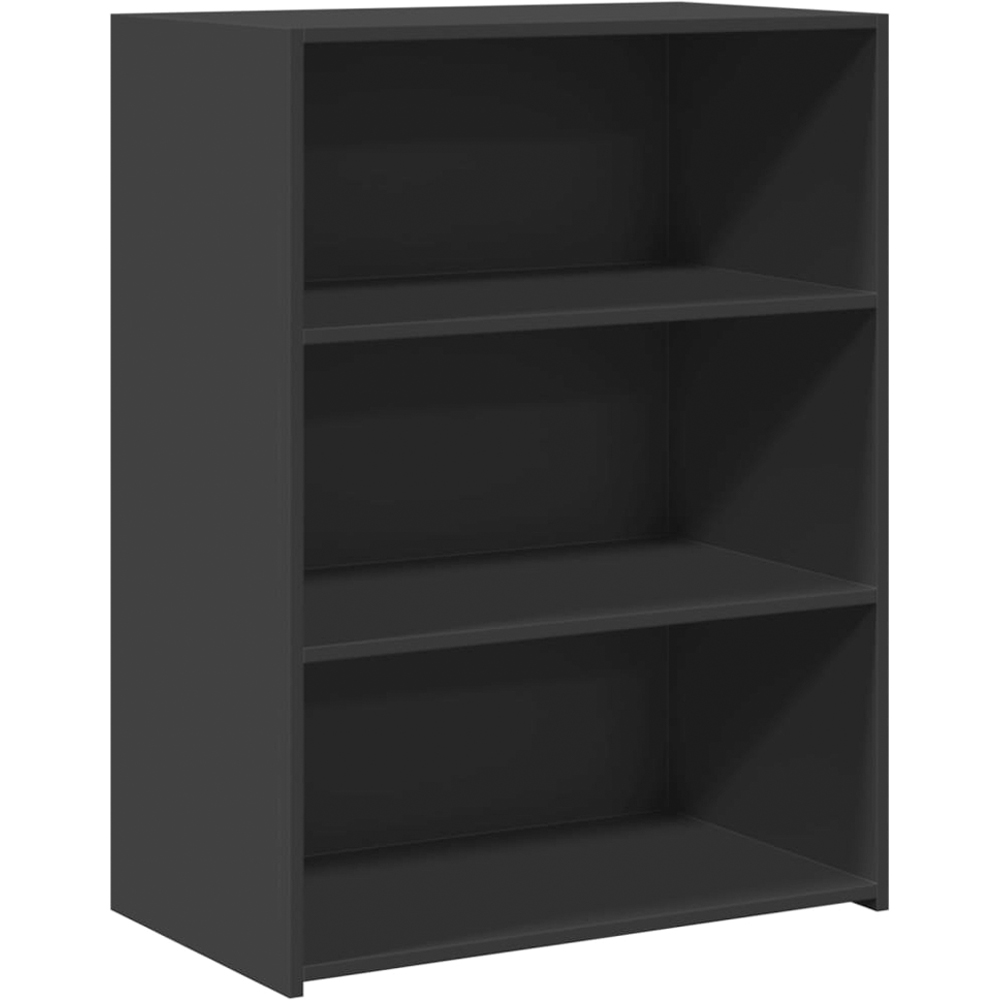 vidaXL 3 Shelf Black Wooden Sideboard Image 2