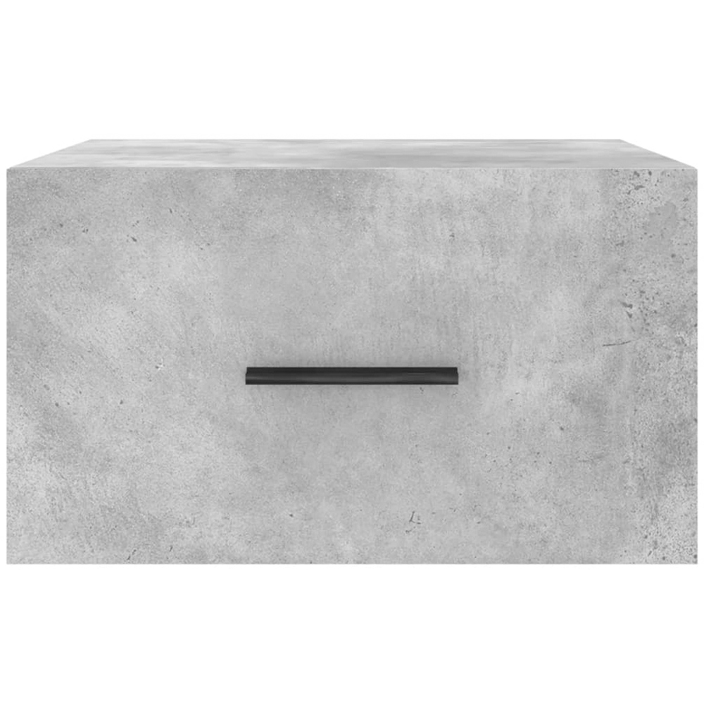 vidaXL Single Drawer Concrete Grey Wall Mounted Bedside Cabinet Image 5