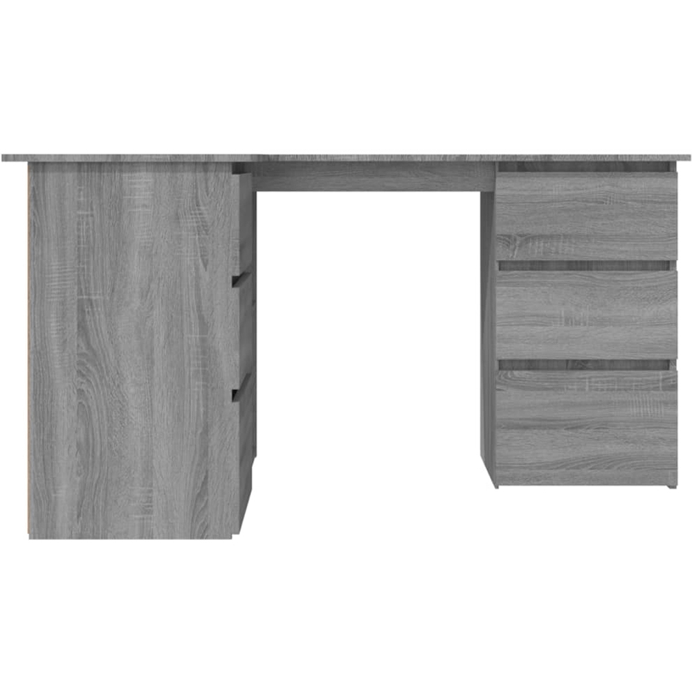 vidaXL 2 Door 4 Drawer 2 Shelf Corner Computer Desk Grey Sonoma Image 6