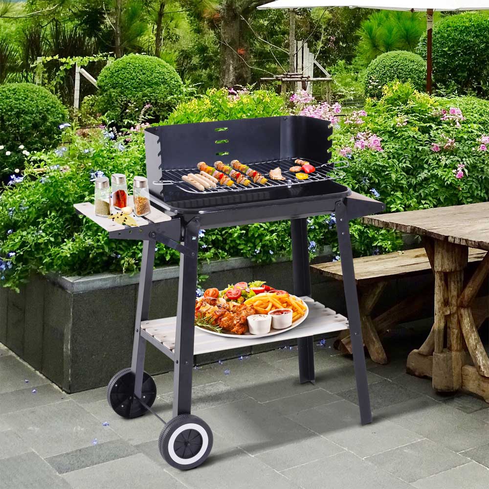 Charcoal BBQ Grill Trolley Wilko