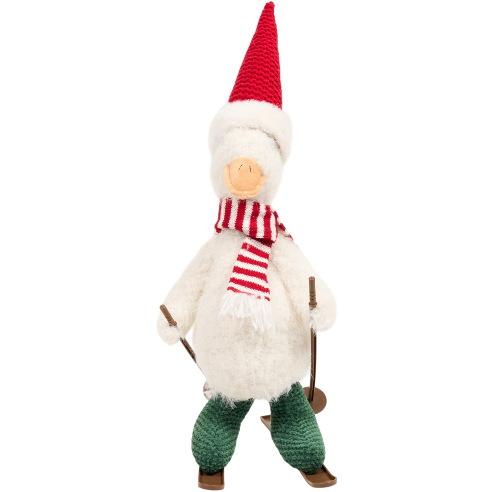 Christmas Skiing Goose Figurine Image 1