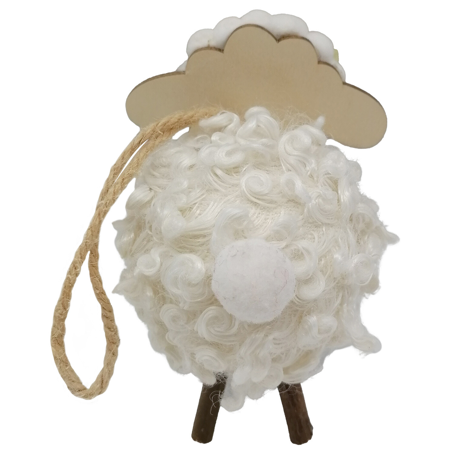 Hanging Fluffy Sheep - White and Brown Image 7
