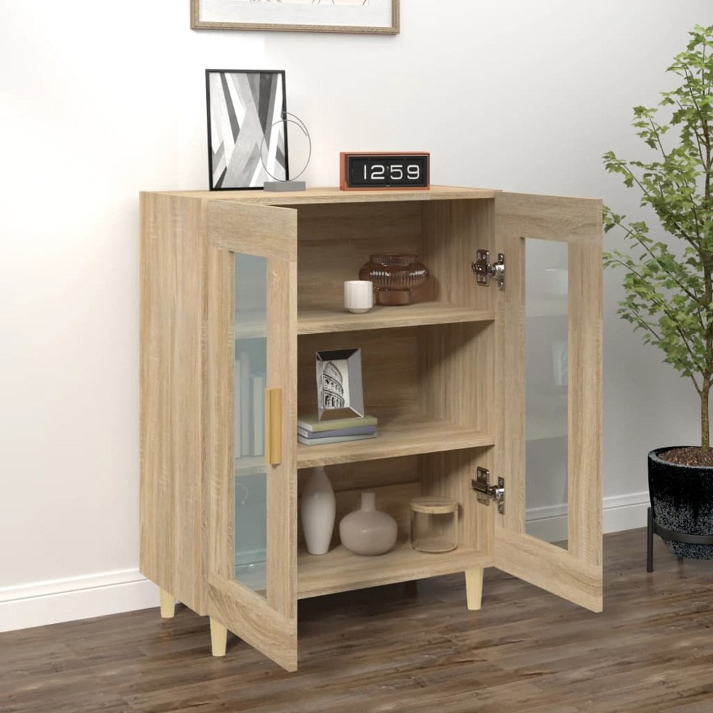 vidaXL 2 Door Sonoma Oak Small Sideboard Image 3