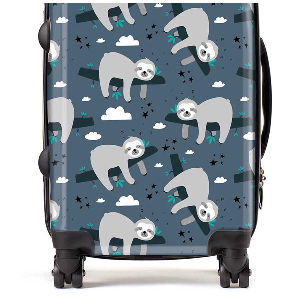 Warren Reed Designer Cabin Sleeping Sloth Pattern Suitcase Image 2