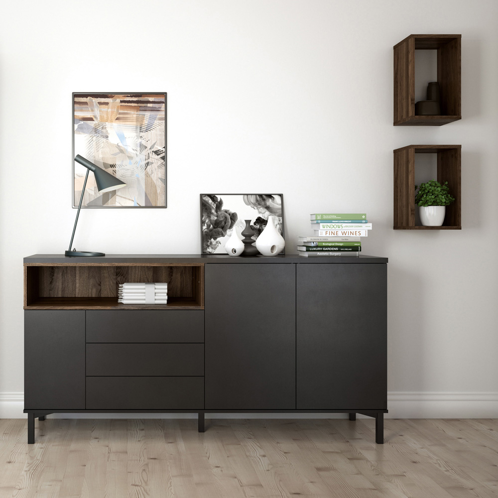Florence Roomers Walnut Wall Cube Shelf Image 5