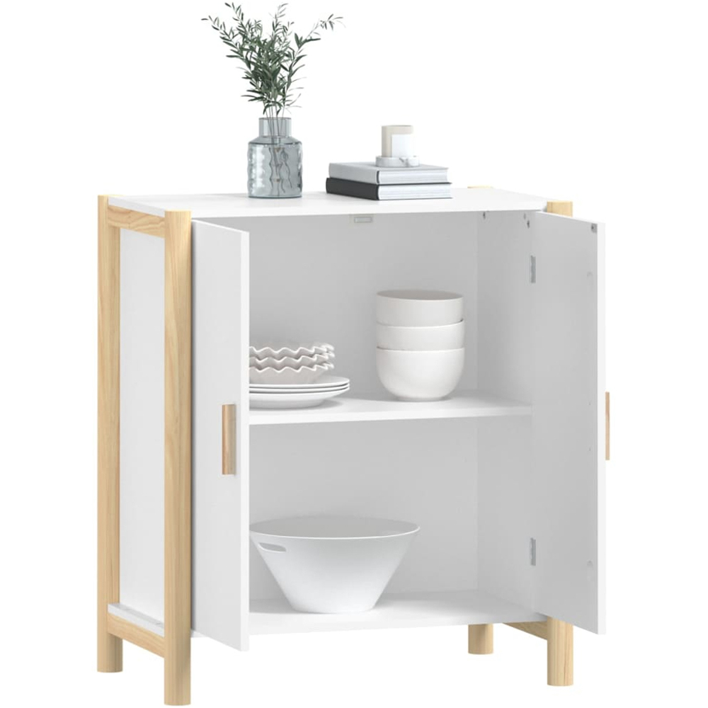 vidaXL 2 Door White Sideboard Image 3