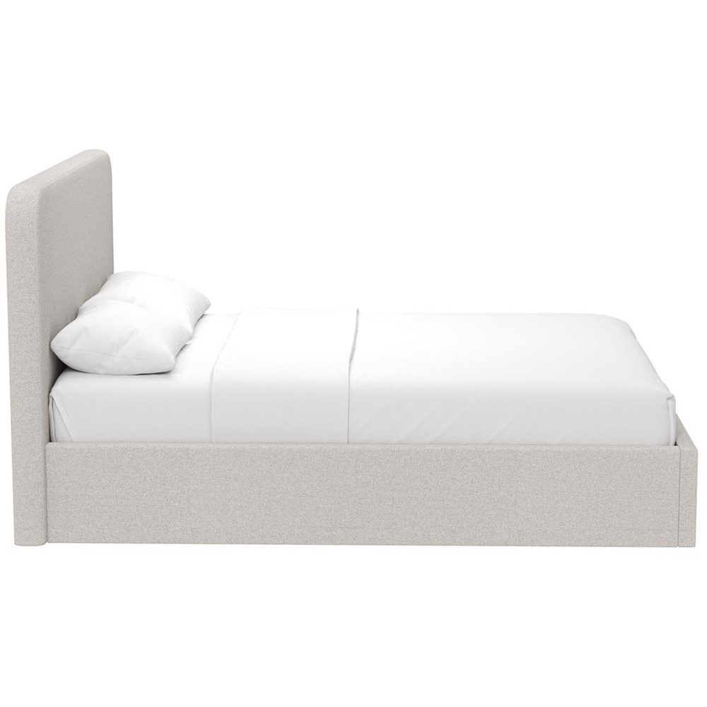 FWStyle King Size Beige Linen Upholstered Lift-Up Ottoman Bed Frame Image 4