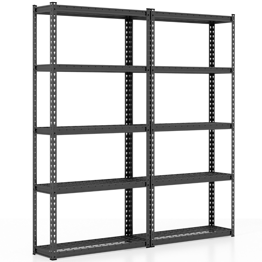 Costway 5 Shelf Black Warehouse Shelving Unit Image 3