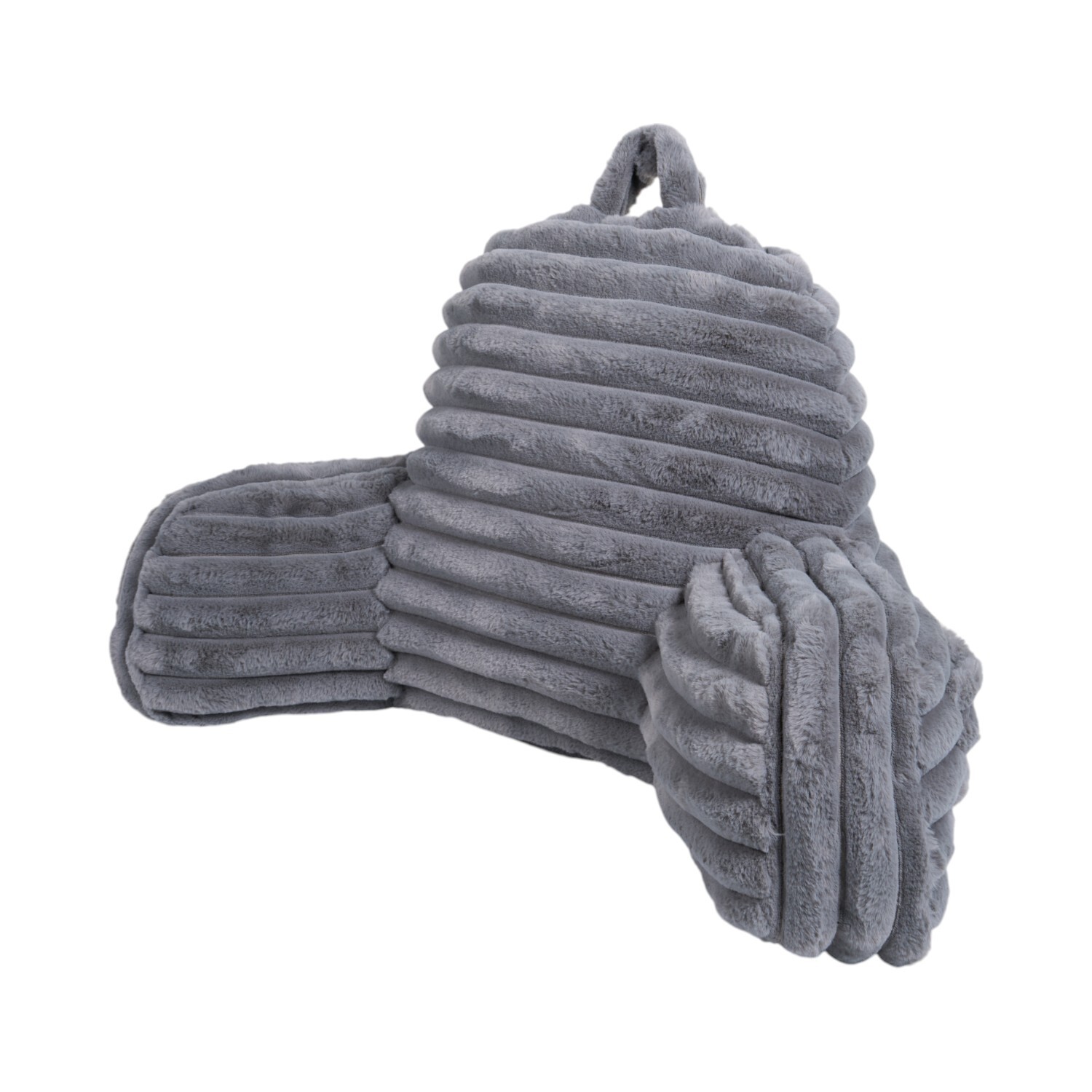 Ribbed Faux Fur Cuddle Chair Grey Image 3