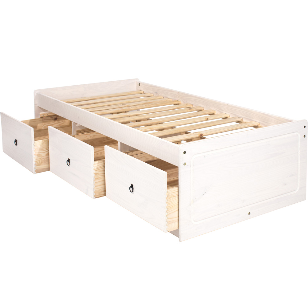 Corona 3ft White Washed Wax Finish Cabin Bed Image 3
