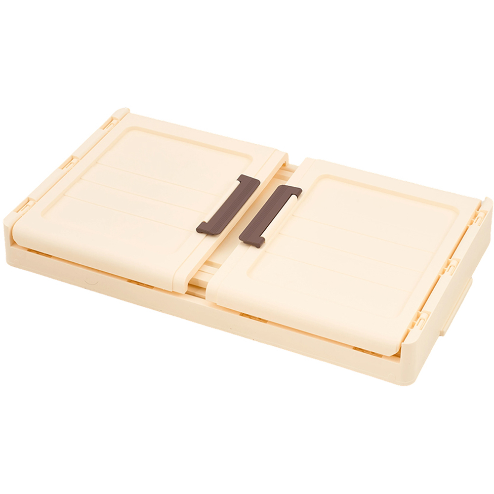 Living and Home 4-Tier Cream and Amber Transparent Foldable Storage Cabinet with Castors Image 3
