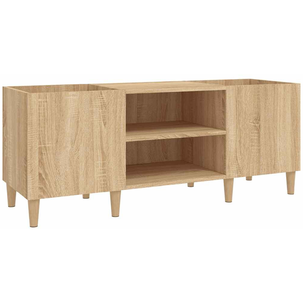 vidaXL 2 Shelf Sonoma Oak Wide Record Cabinet Image 2