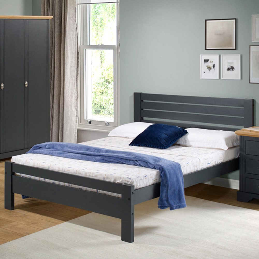 Seconique Toledo Double Grey Bed Image 1