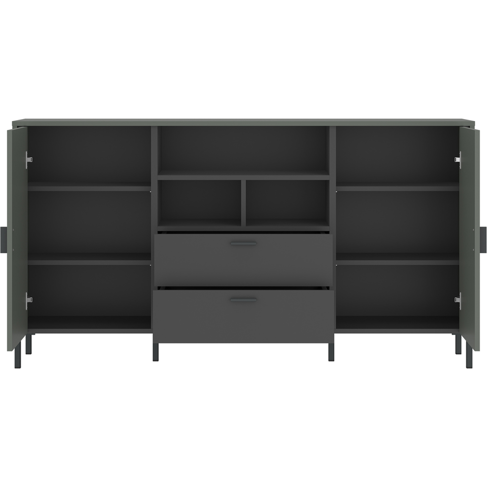 Furniture To Go Arundel 2 Door 2 Drawer 3 Shelf Green Sideboard Image 3