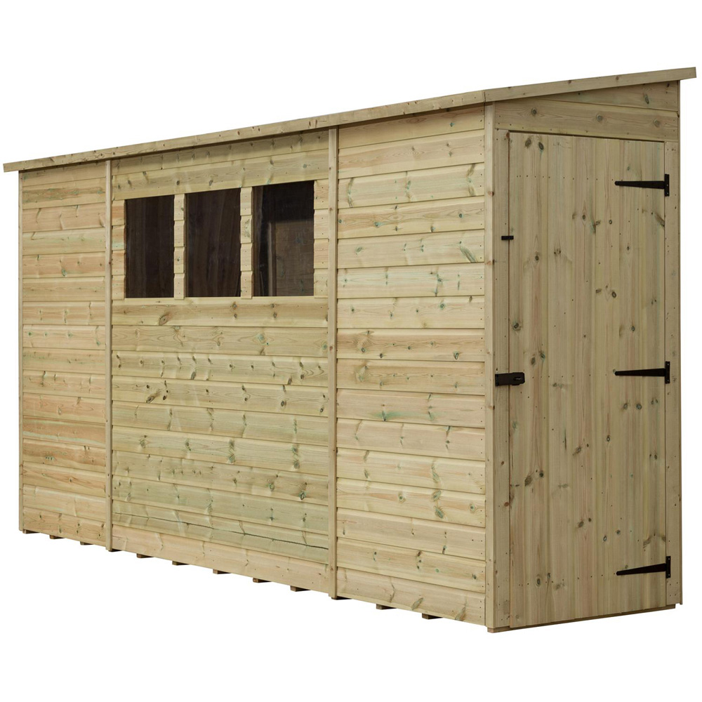Empire Sheds 2800 12 x 3ft Tongue and Groove Wooden Pent Garden Shed Image 1