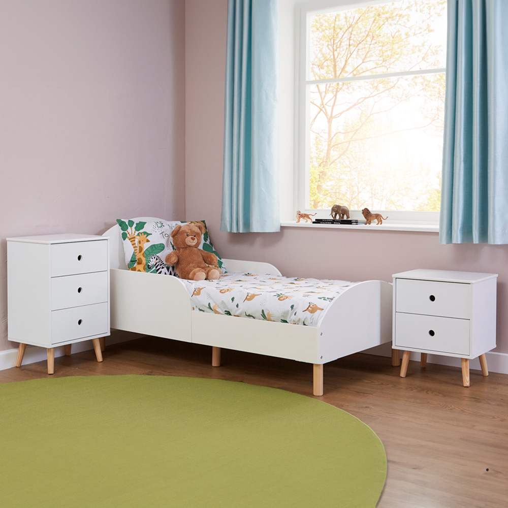 Liberty House Toys 3 Drawer White and Wood Kids Storage Cabinet Image 8