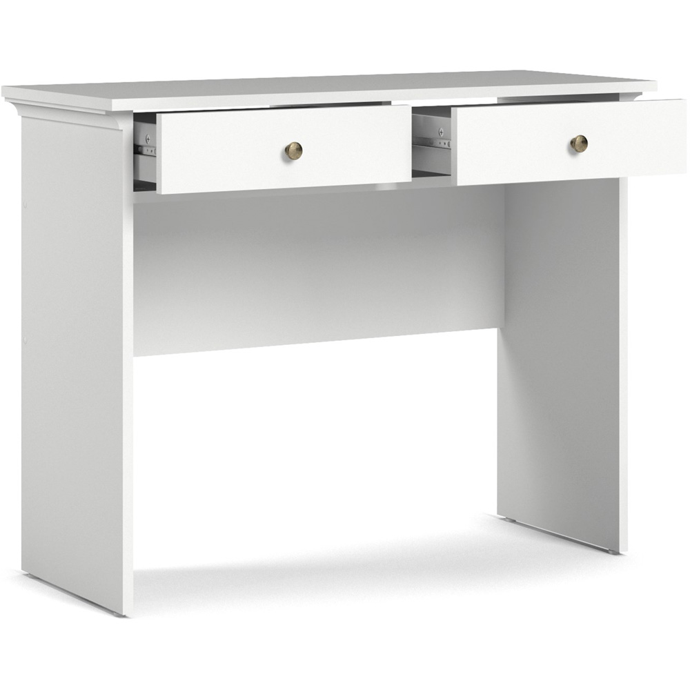 Florence Paris 2 Drawer White Console Table Image 4