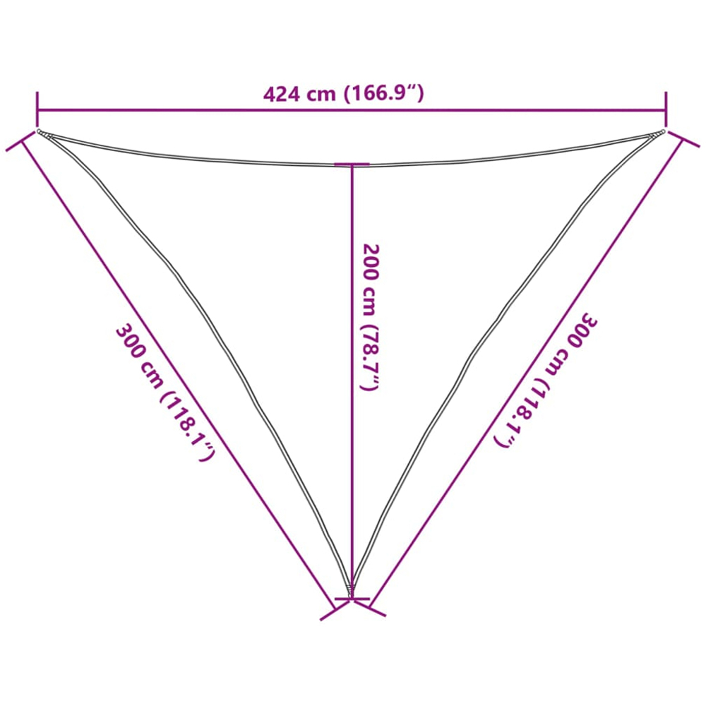 vidaXL Yellow Triangular Sun Shade Sail 3 x 3 x 4.24m Image 9
