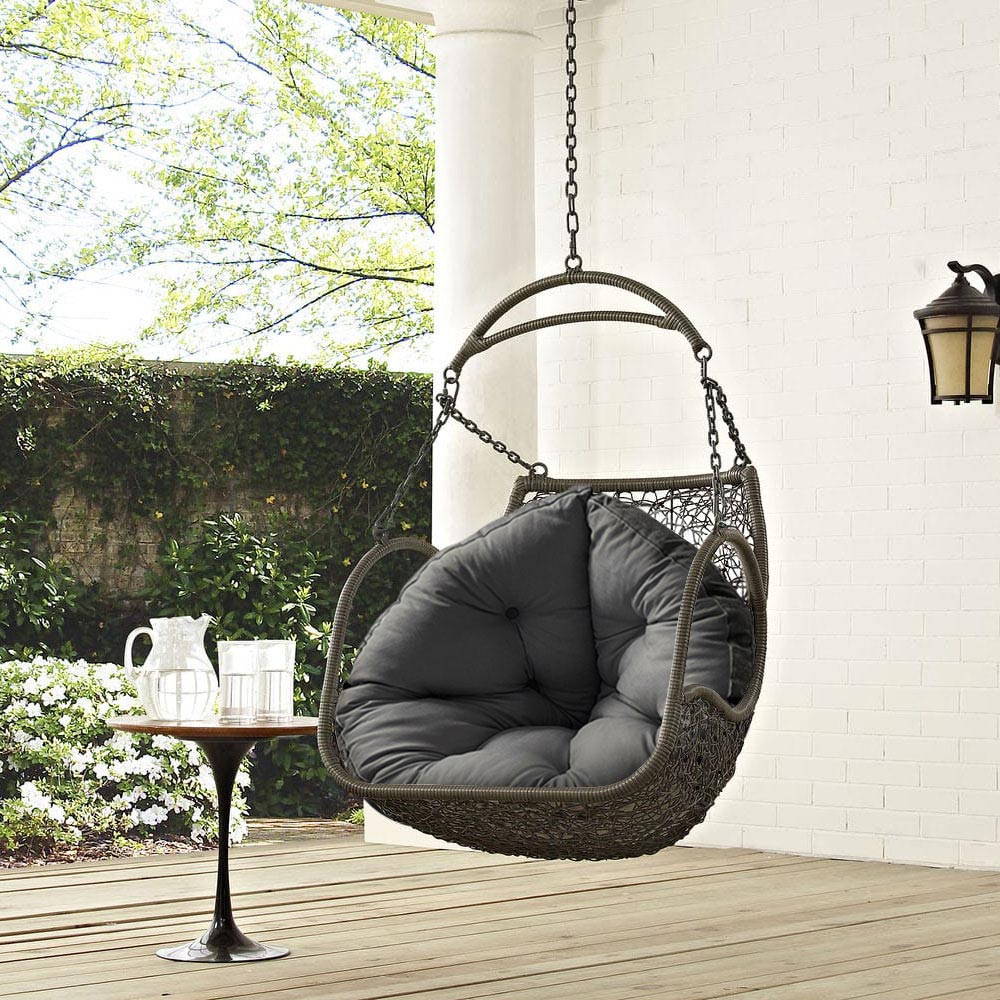 Living and Home Grey Hanging Chair Seat Cushion Image 7