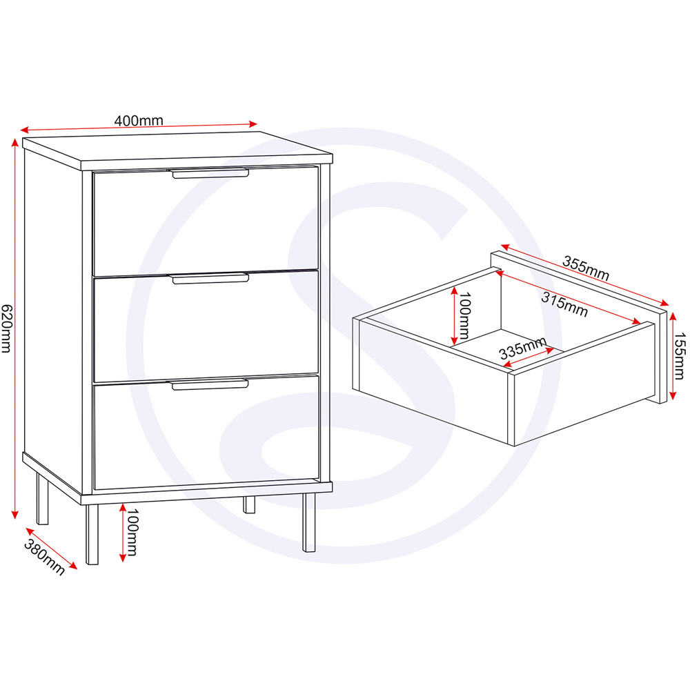 Seconique Madrid 2 Door Wardrobe Grey and White Gloss Bedroom Furniture Set Image 7