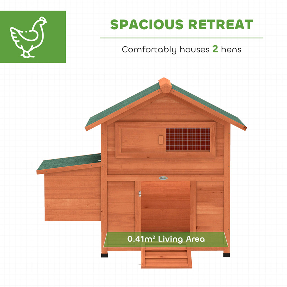PawHut Chicken Coop with Nesting Box and Pull-Out Tray Image 8