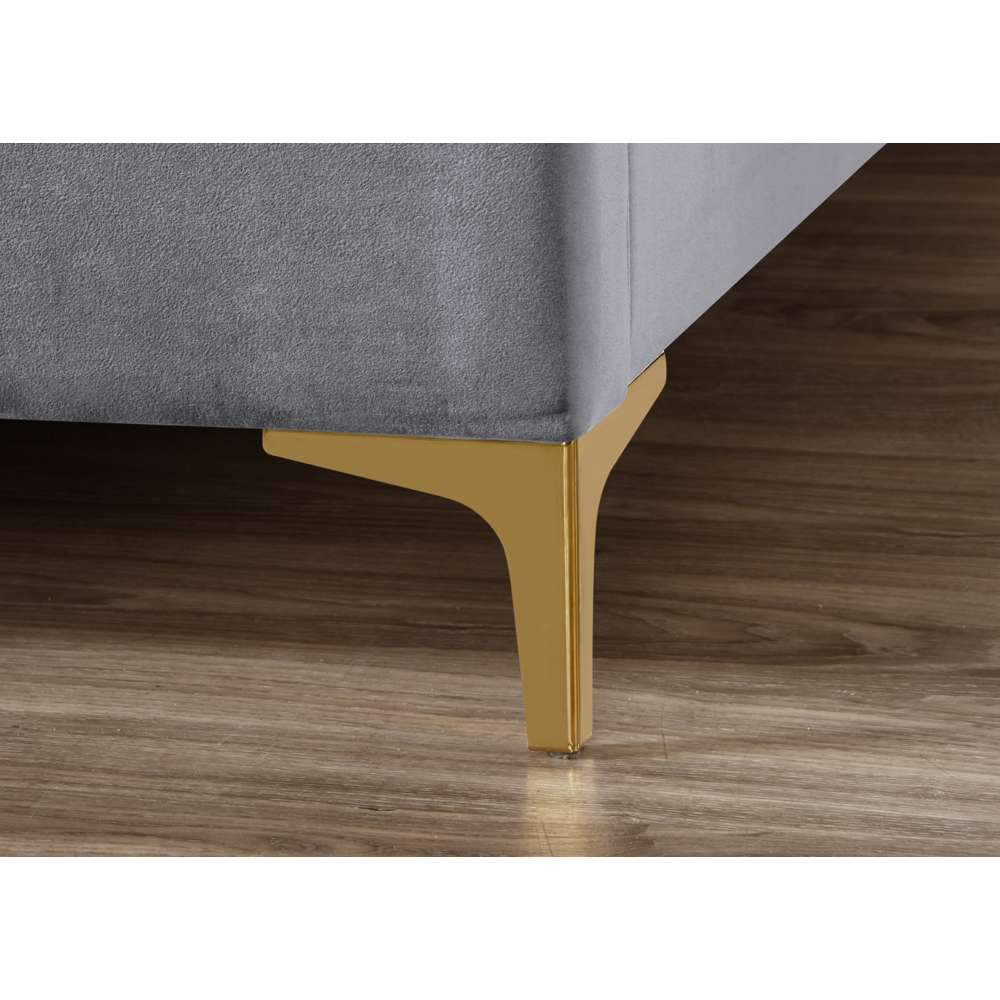 Clover King Size Grey Velvet Bed Image 8