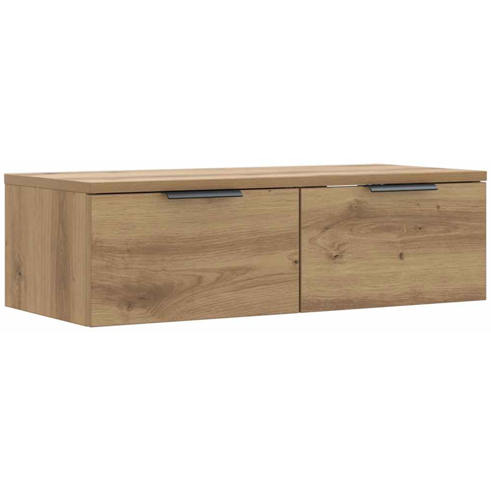 vidaXL 2 Drawer Artisan Oak Wall Mounted Cabinet Image 2