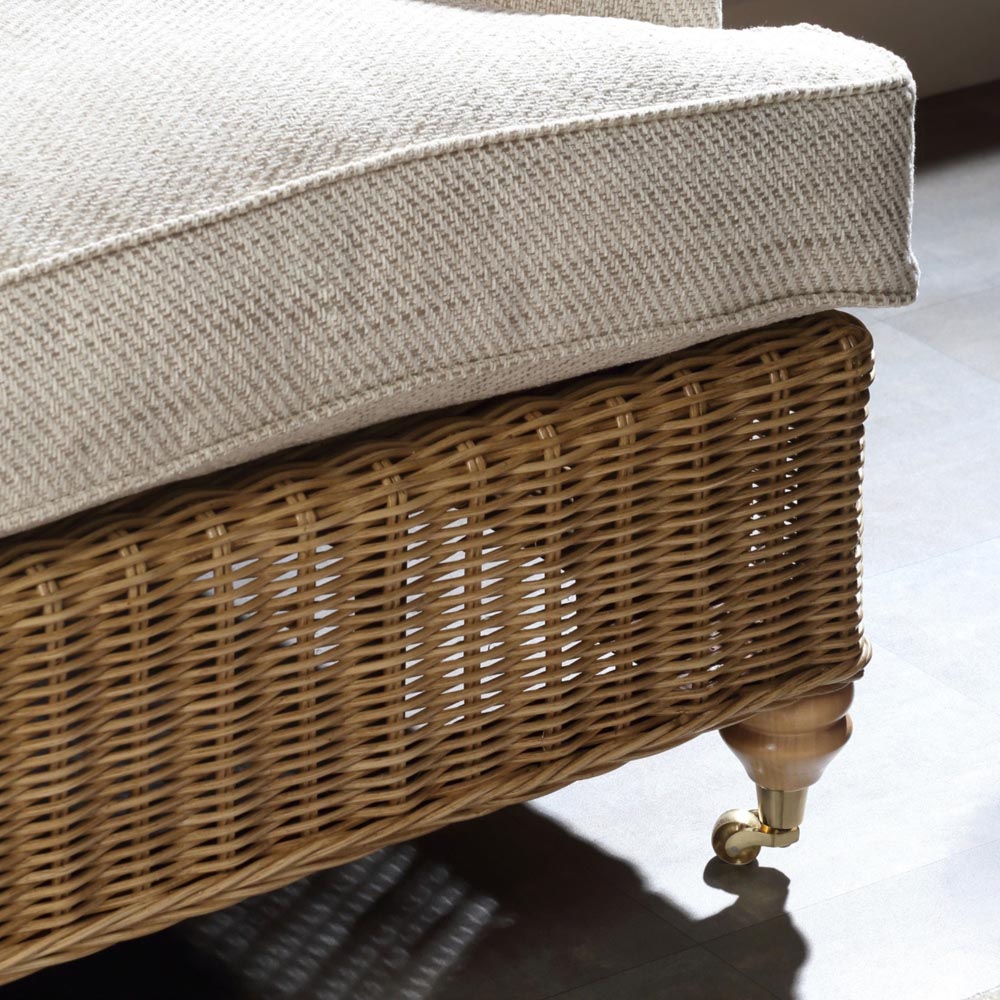 Desser Furniture Seville 3 Seater Light Oak Natural Rattan Jasper Sofa Image 4