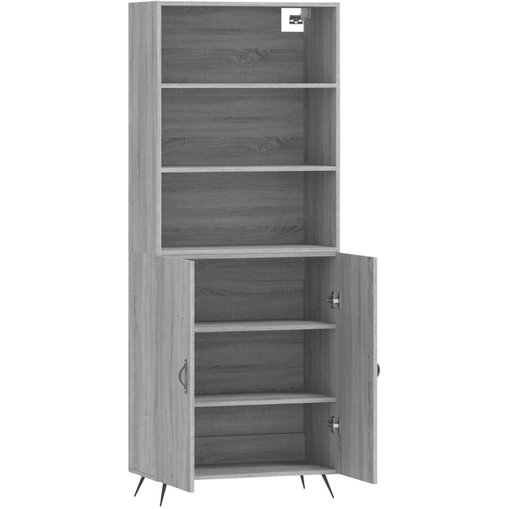 vidaXL 2 Door 3 Shelf Grey Sonoma Tall Highboard Image 4